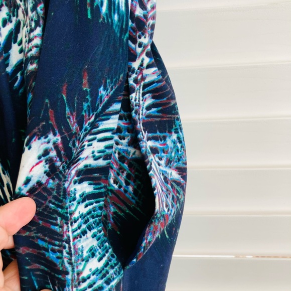 Club Monaco Feather Blue Print Dress Sz: 0 - Picture 8 of 10